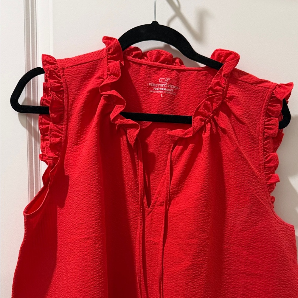 Vineyard Vines Scarlet Ruffle Top - Picture 2 of 5
